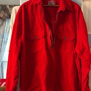 Woolrich Red Lightweight Shirt Jacket Classic Cut